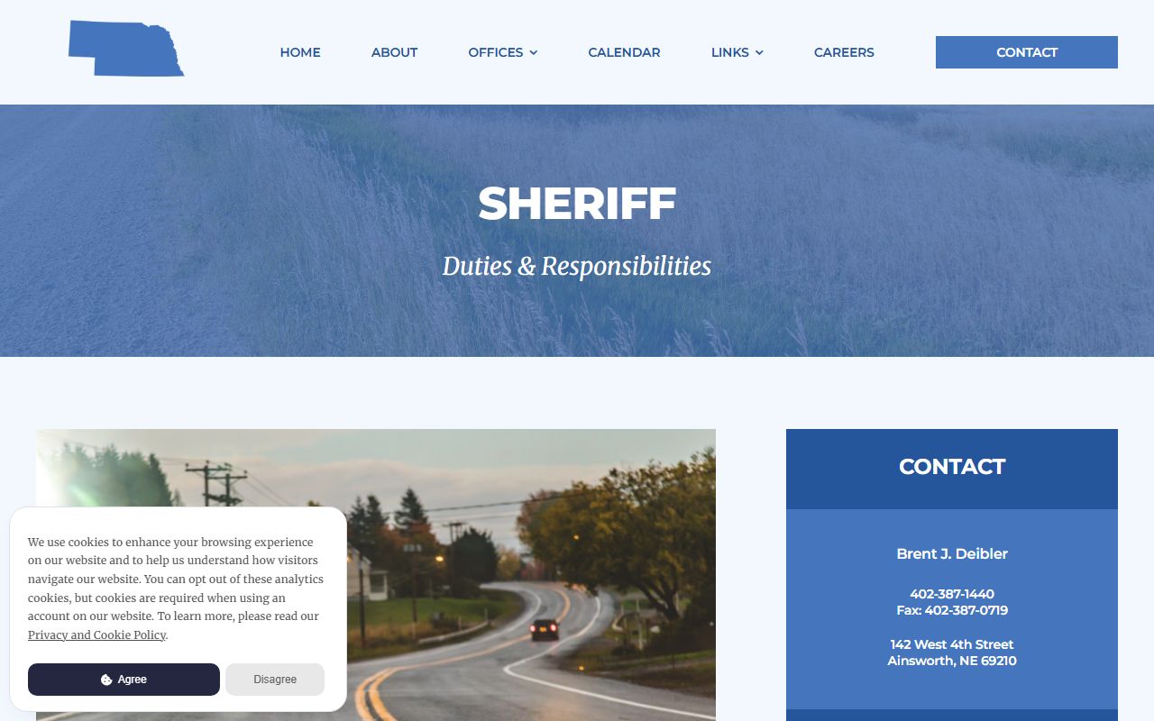 Brown County Jail / Brown County Sheriff's Office inmate lookup contact page
